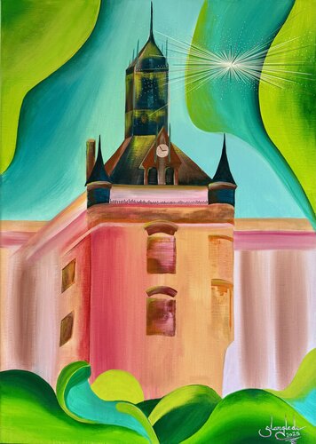 Cinq siècles d'éclat (Donjon du Capitole à Toulouse) by Sandrine Langlade, 油畫 for Sale on Singulart