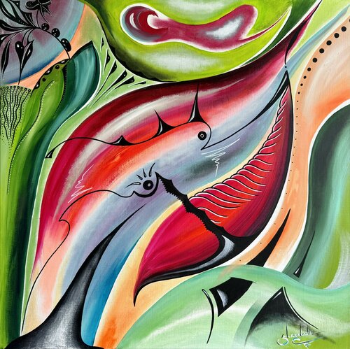 Promesse charnelle by Sandrine Langlade, 油畫 for Sale on Singulart