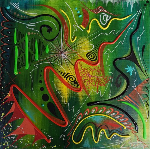 Peace of Joy 5 by Sandrine Langlade, 油畫 for Sale on Singulart
