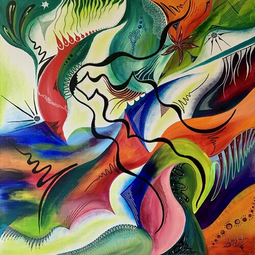 Abstract Rhapsody 6 van Sandrine Langlade, Schilderij te koop op Singulart