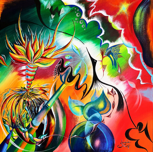 Jungle Bells by Sandrine Langlade, 油畫 for Sale on Singulart