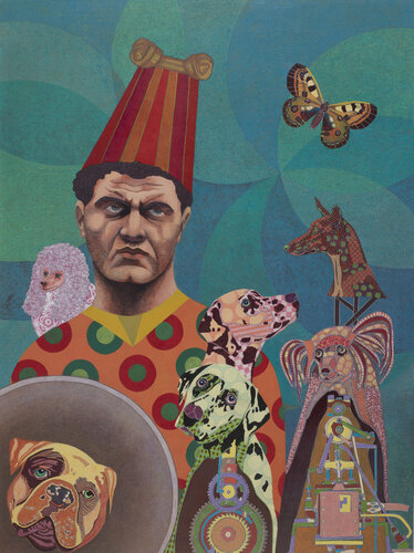 The dog circus van Annemarie Petri, Schilderij te koop op Singulart