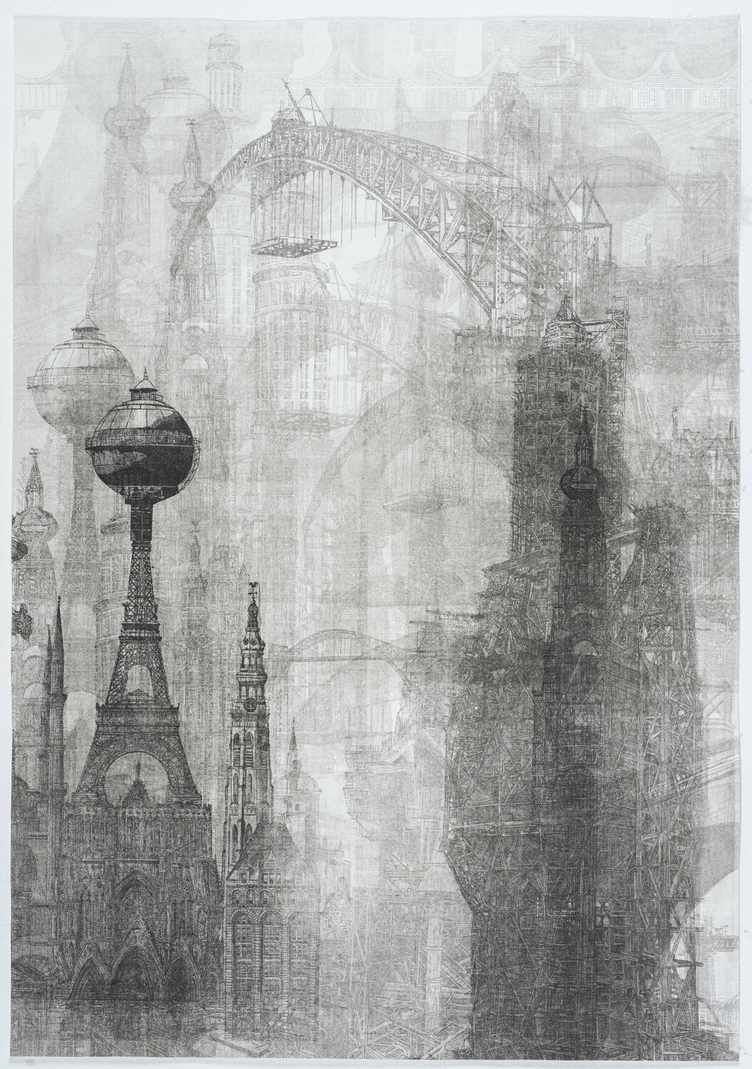 The city with the sky bridges Annemarie Petri Druck zu verkaufen