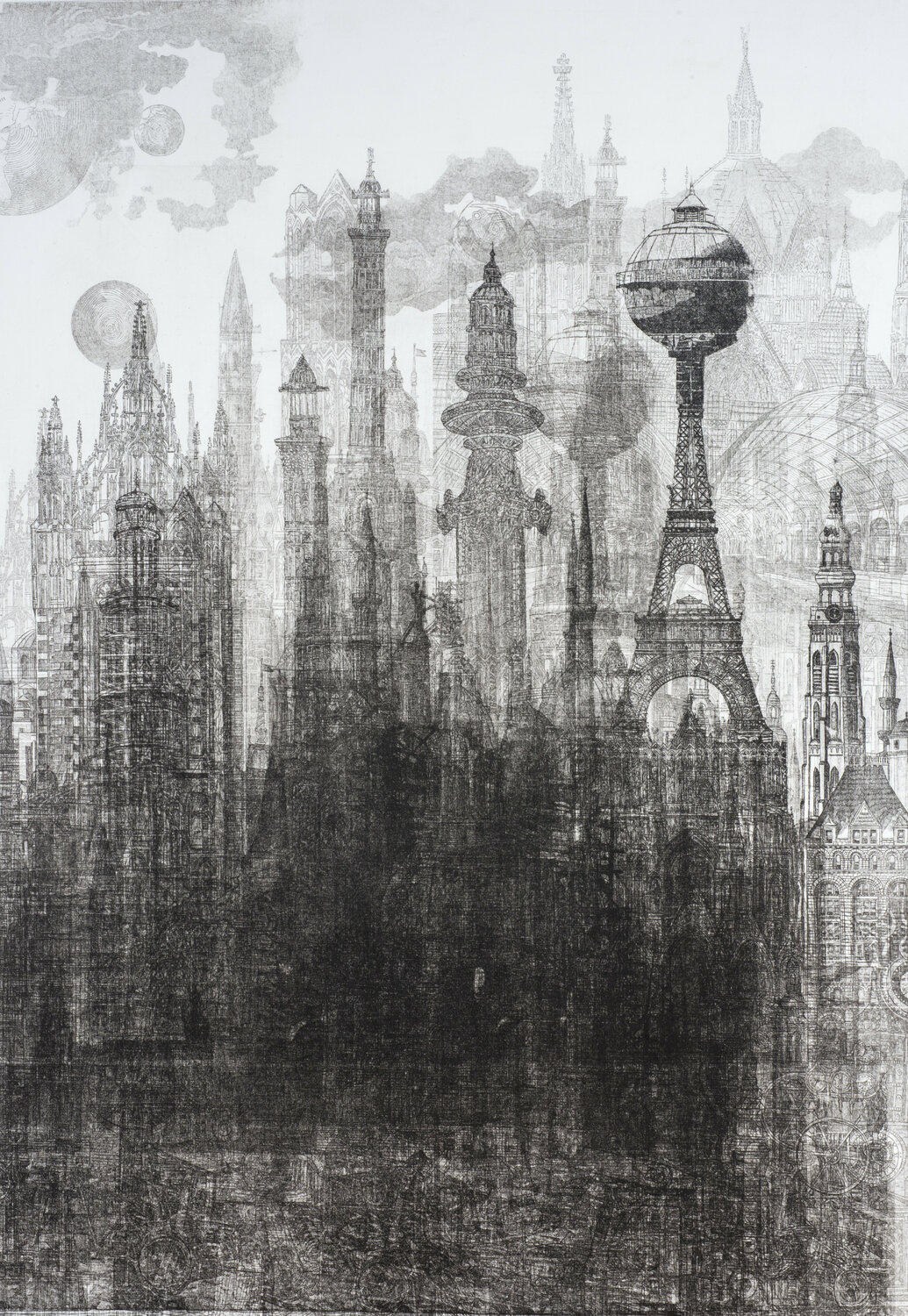 The city with the skyscrapers Annemarie Petri Druck zu verkaufen
