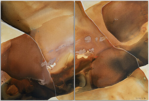 Mellow Yellow (diptych) par Dinah Wakefield, Peinture en vente sur Singulart