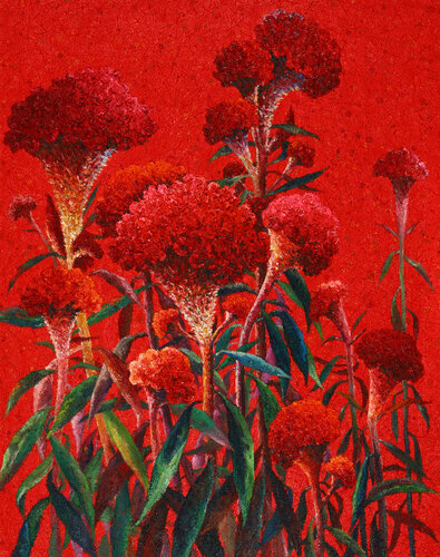 cockscomb - red van Sook Kim, Schilderij te koop op Singulart