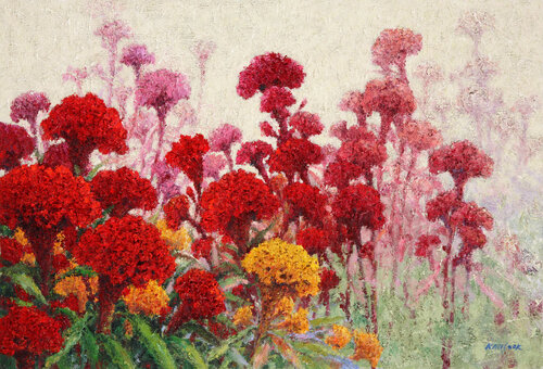 cockscomb - happy garden1 Sook Kim