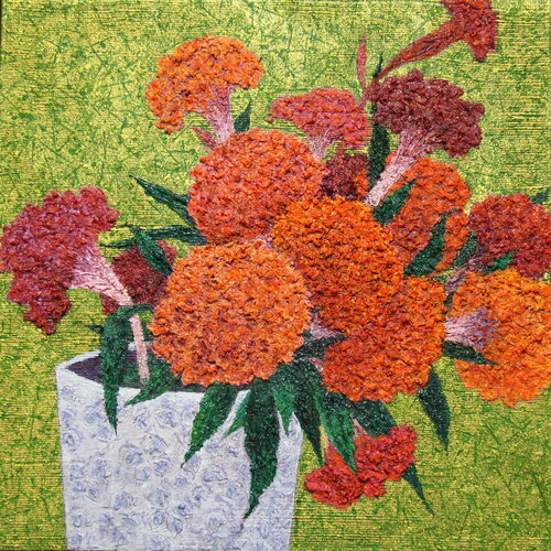 cockscomb - Love to you van Sook Kim, Schilderij te koop op Singulart