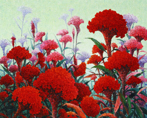 Cockcomb - Garden van Sook Kim, Schilderij te koop op Singulart