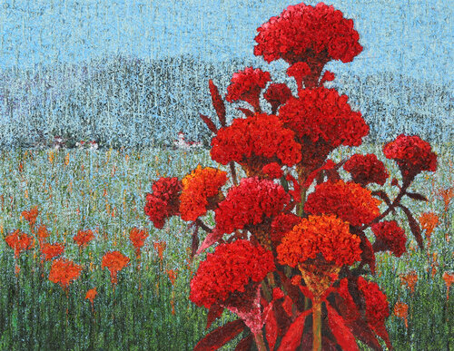 cockscomb - home song van Sook Kim, Schilderij te koop op Singulart