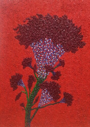 cockscomb - red van Sook Kim, Schilderij te koop op Singulart