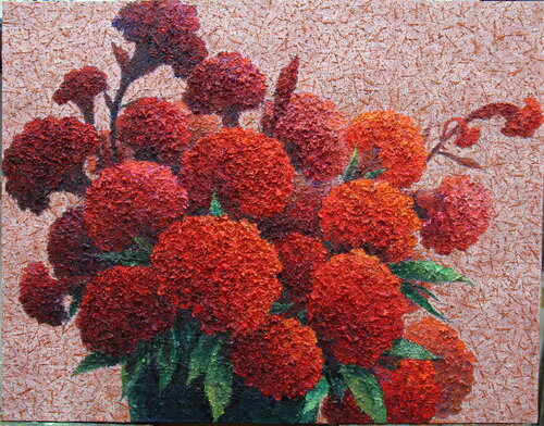 cockscomb - A prosperous temptation van Sook Kim, Schilderij te koop op Singulart