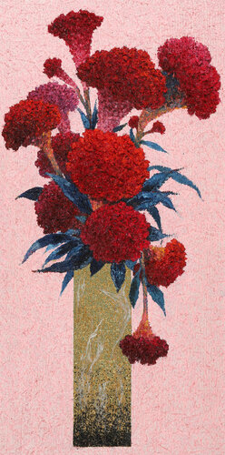 cockscomb - unspoken happiness 3 van Sook Kim, Schilderij te koop op Singulart