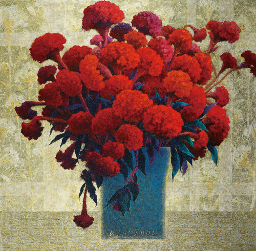 cockscomb - me and another me by Sook Kim, Painting for Sale on Singulart