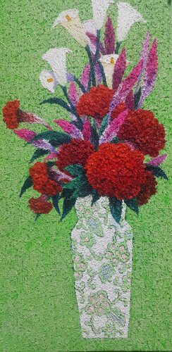 cockscomb - unspoken happiness1 van Sook Kim, Schilderij te koop op Singulart