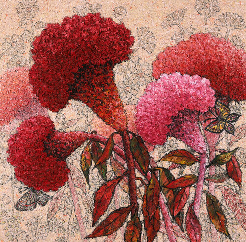 cockscomb - On my way di Sook Kim, Pittura in vendita su Singulart