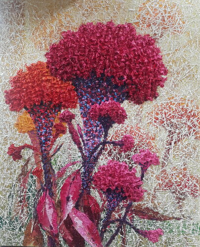 cockscomb - Awaiting di Sook Kim, Pittura in vendita su Singulart