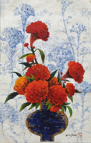 cockscomb - graceful de Sook Kim, Obra en papel a la venta en Singulart