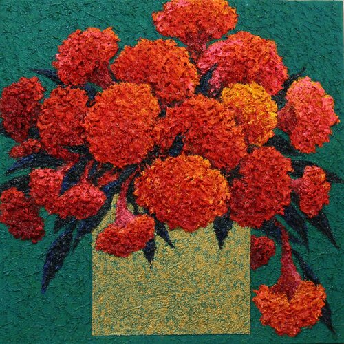 cockscomb - love di Sook Kim, Pittura in vendita su Singulart