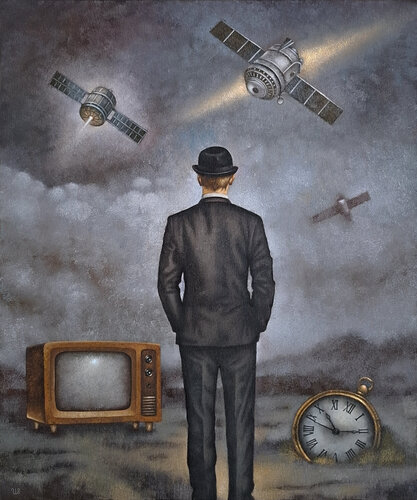 Looking for Satellites di Eugene Ivanov, Pittura in vendita su Singulart