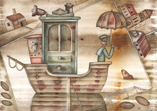 Ships are Getting Wet at Sea by Eugene Ivanov, 油畫 for Sale on Singulart