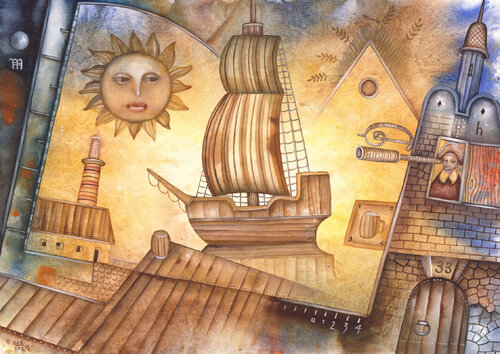 The Points, Lines and Angles of the Coast van Eugene Ivanov, Schilderij te koop op Singulart