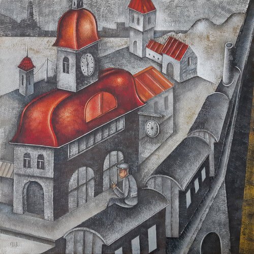 The Train Goes to the Sea by Eugene Ivanov, Painting for Sale on Singulart