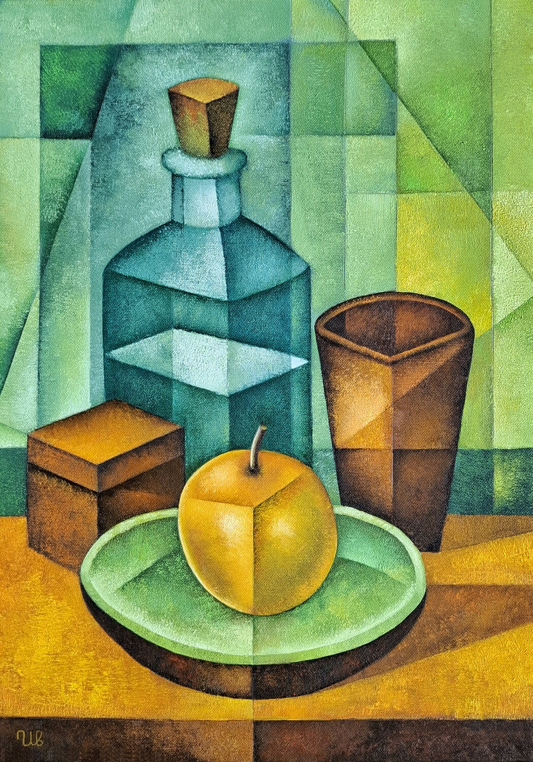 Green Still Life Eugene Ivanov Pintura original en venta