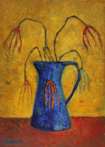 Tulipes fanées di Albina Urbanek, Pittura in vendita su Singulart