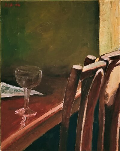 Au Café 3 by Albina Urbanek, Painting for Sale on Singulart