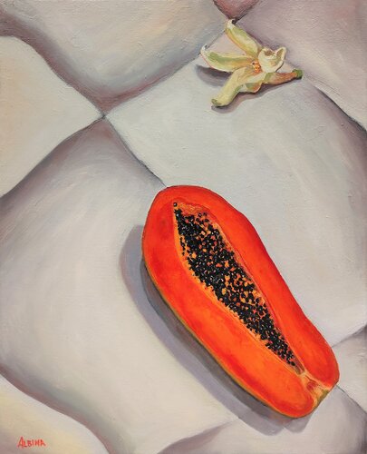 Fleur de Papaye by Albina Urbanek, Painting for Sale on Singulart