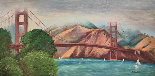 Golden Gate bridge de Albina Urbanek, Pintura a la venta en Singulart