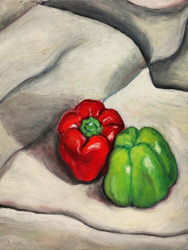Rouge et vert van Albina Urbanek, Schilderij te koop op Singulart