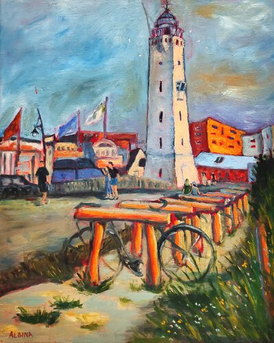 Evening colors (Noordwijk, Pays-Bas) di Albina Urbanek, Pittura in vendita su Singulart