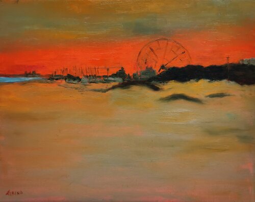 Grande Roue (Noordwijk, Pays-Bas) von Albina Urbanek, Malerei kaufen auf Singulart