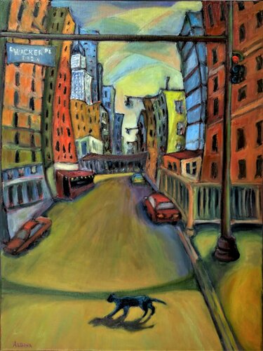 "Lock down (Chicago)" di Albina Urbanek, Pittura in vendita su Singulart