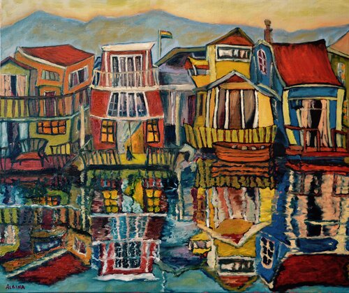 Sausalito (Californie) de Albina Urbanek, Pintura a la venta en Singulart