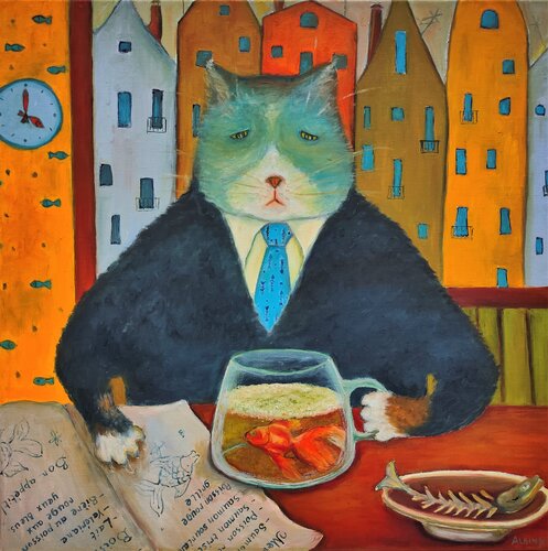 To eat or not to eat... di Albina Urbanek, Pittura in vendita su Singulart