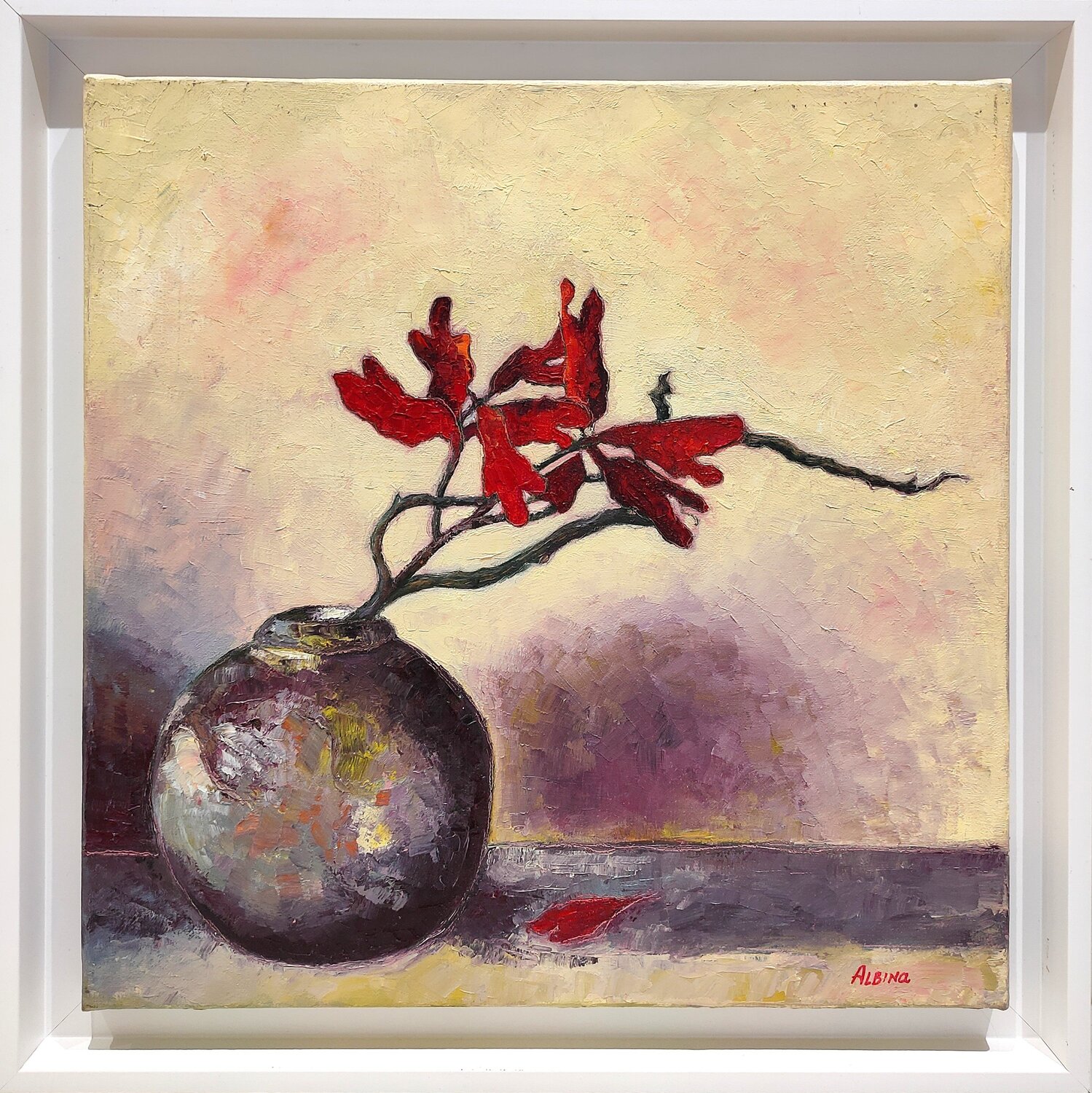 Feuilles d'automne - Ikebana Albina Urbanek Originalgemälde zu verkaufen