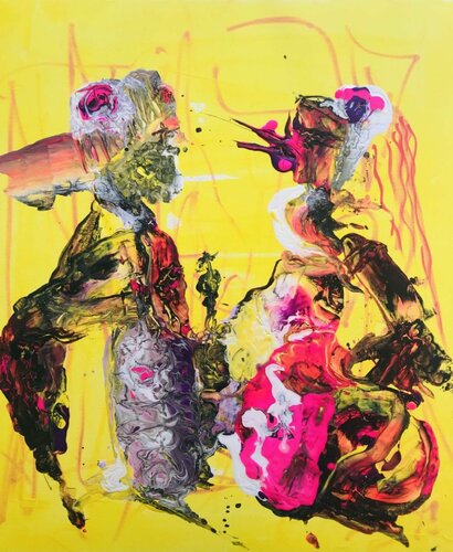 Les mariés van Muriel Deumié, Schilderij te koop op Singulart