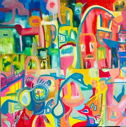 LE MONDE EST FOU van Muriel Deumié, Schilderij te koop op Singulart