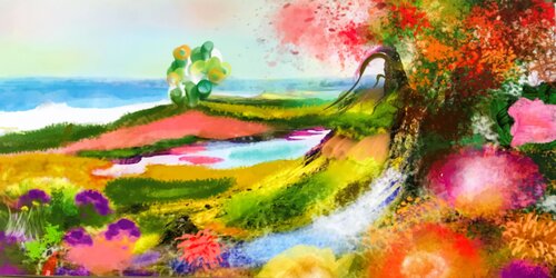 paysage des beaux jours par Muriel Deumié, Édition en vente sur Singulart