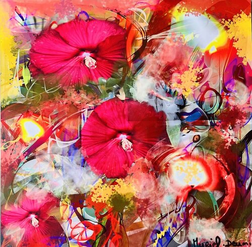 collage fleurs by Muriel Deumié, Print for Sale on Singulart
