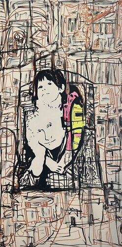 La petite fille et son grand père von Muriel Deumié, Zeichnungen kaufen auf Singulart