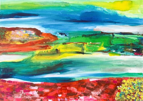 Les couleurs du vent von Muriel Deumié, Malerei kaufen auf Singulart