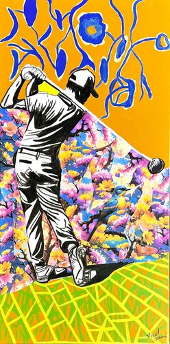 Golfeur Hors Swing by Muriel Deumié, Painting for Sale on Singulart