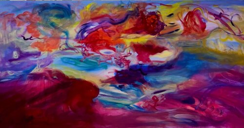 voyage céleste par Muriel Deumié, Peinture en vente sur Singulart