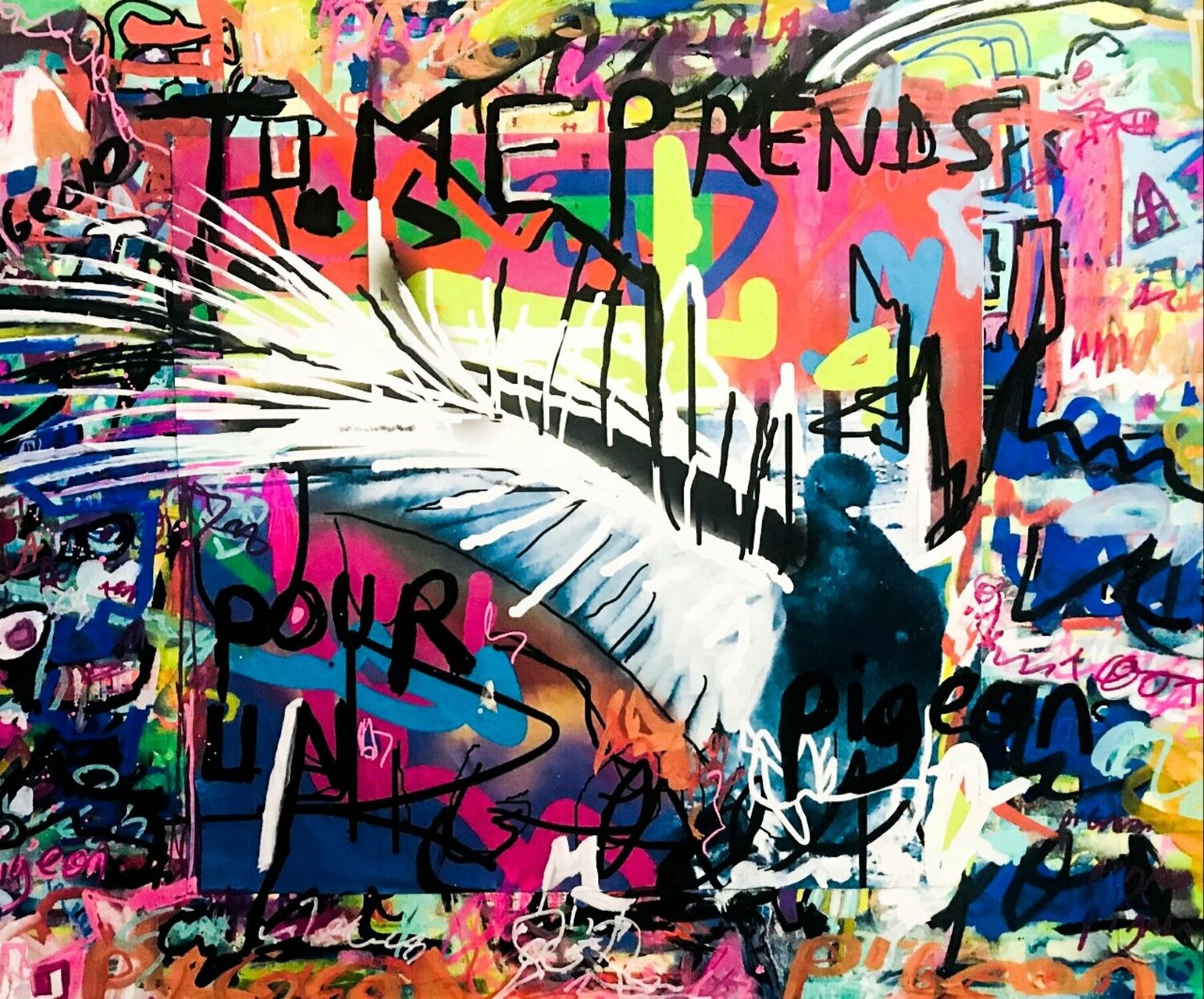 Tu me prends pour un pigeon Muriel Deumié Originalgemälde zu verkaufen