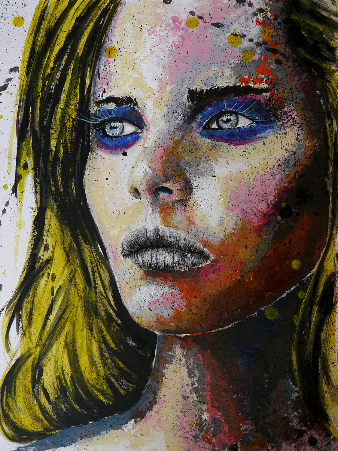 3 Paintings Portrait PS 47 + PS 51 + PS 95 Women ART by