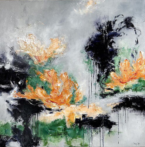 Orange Garden di Sabine Kay, Pittura in vendita su Singulart